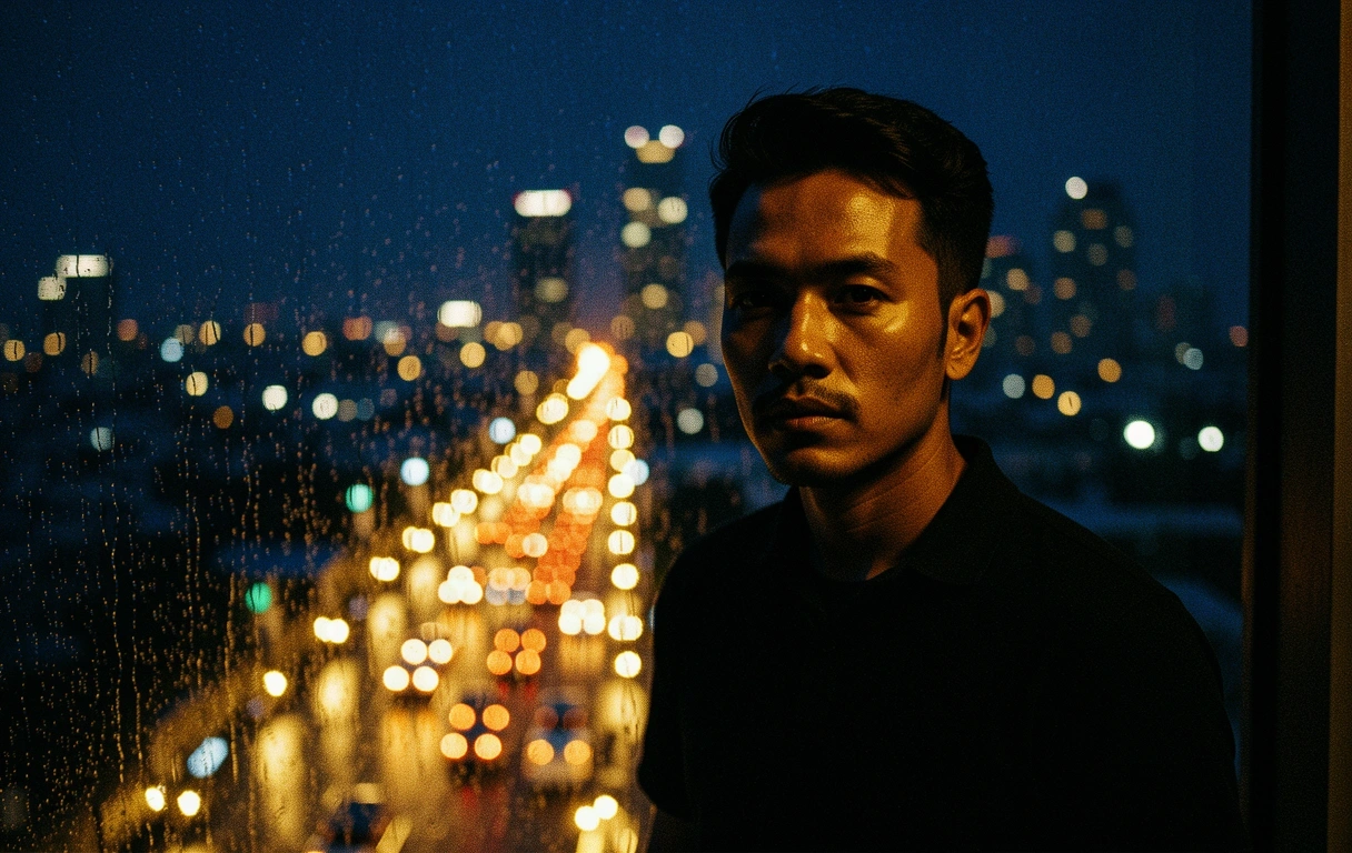 Jakarta city lights at night